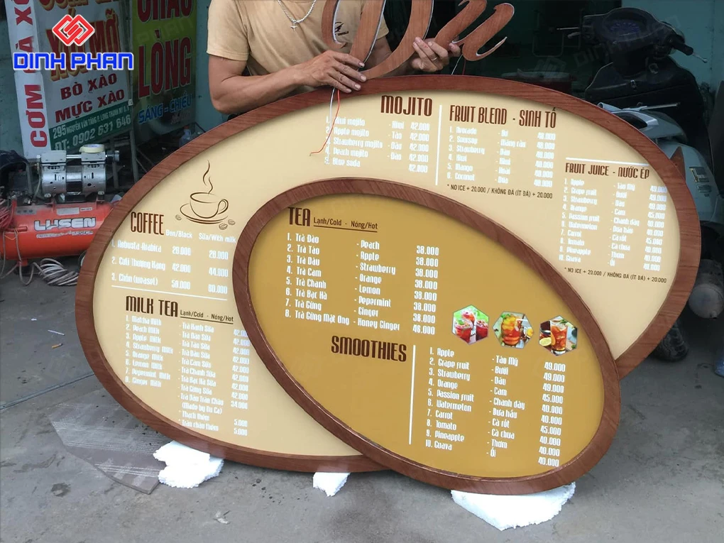 Làm bảng hiệu gỗ BMT giá rẻ, bền, đẹp Làm bảng hiệu gỗ BMT
