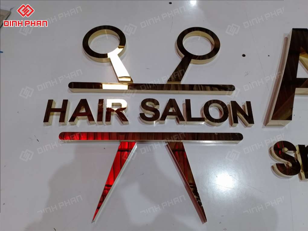 Gia Công Chữ Inox Vàng Tại Buôn Ma Thuột Sang Trọng Logo tiệm tóc