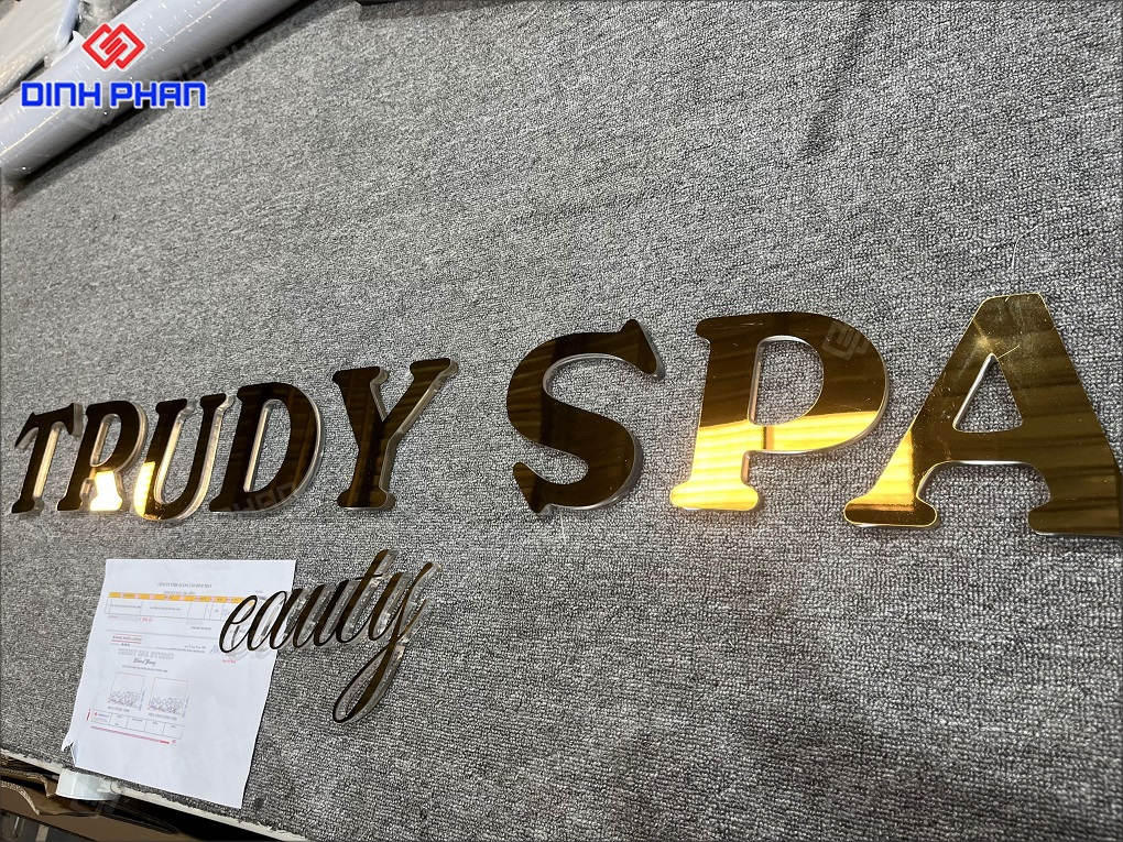 Gia Công Chữ Inox Vàng Tại Buôn Ma Thuột Sang Trọng Bảng hiệu Spa