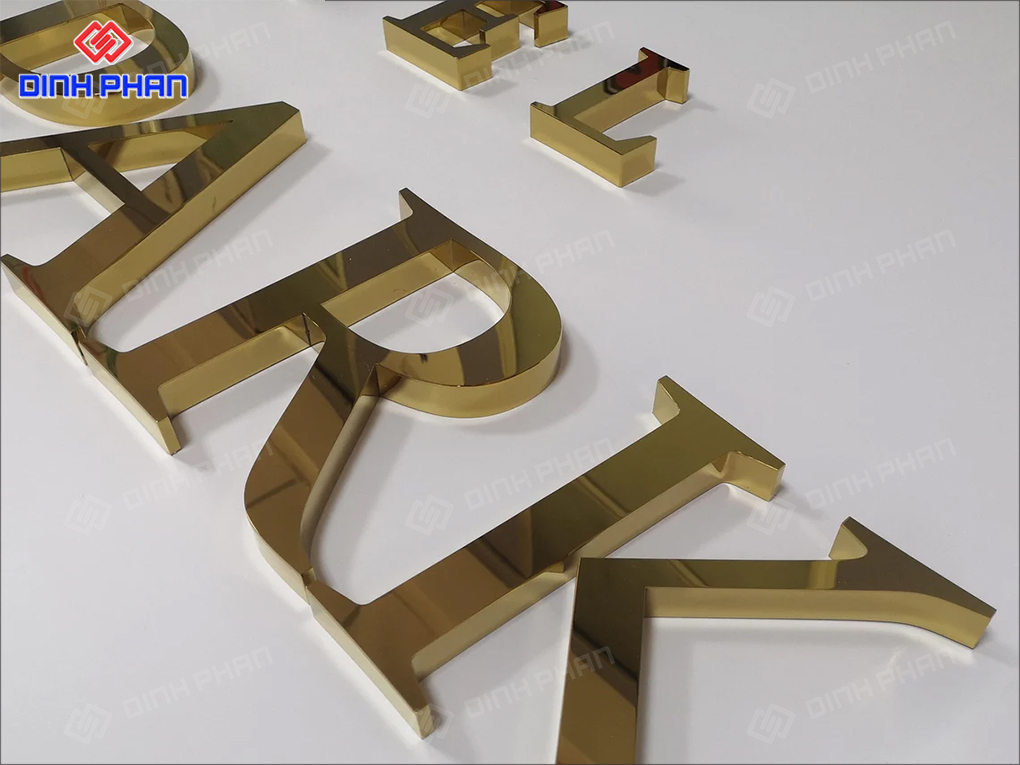 Gia Công Chữ Inox Vàng Tại Buôn Ma Thuột Sang Trọng Chữ inox vàng gương