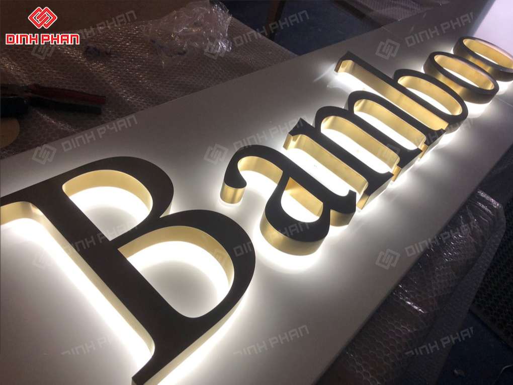 Gia Công Chữ Inox Vàng Tại Buôn Ma Thuột Sang Trọng Bộ chữ inox vàng sáng đế