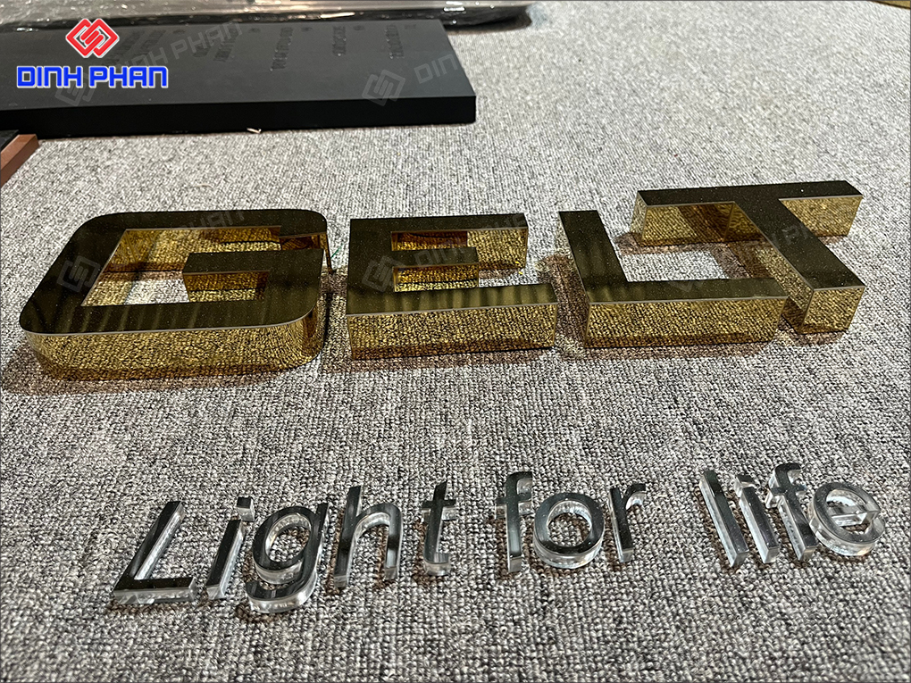 Gia Công Chữ Inox Vàng Tại Buôn Ma Thuột Sang Trọng Bộ chữ inox vàng 3D