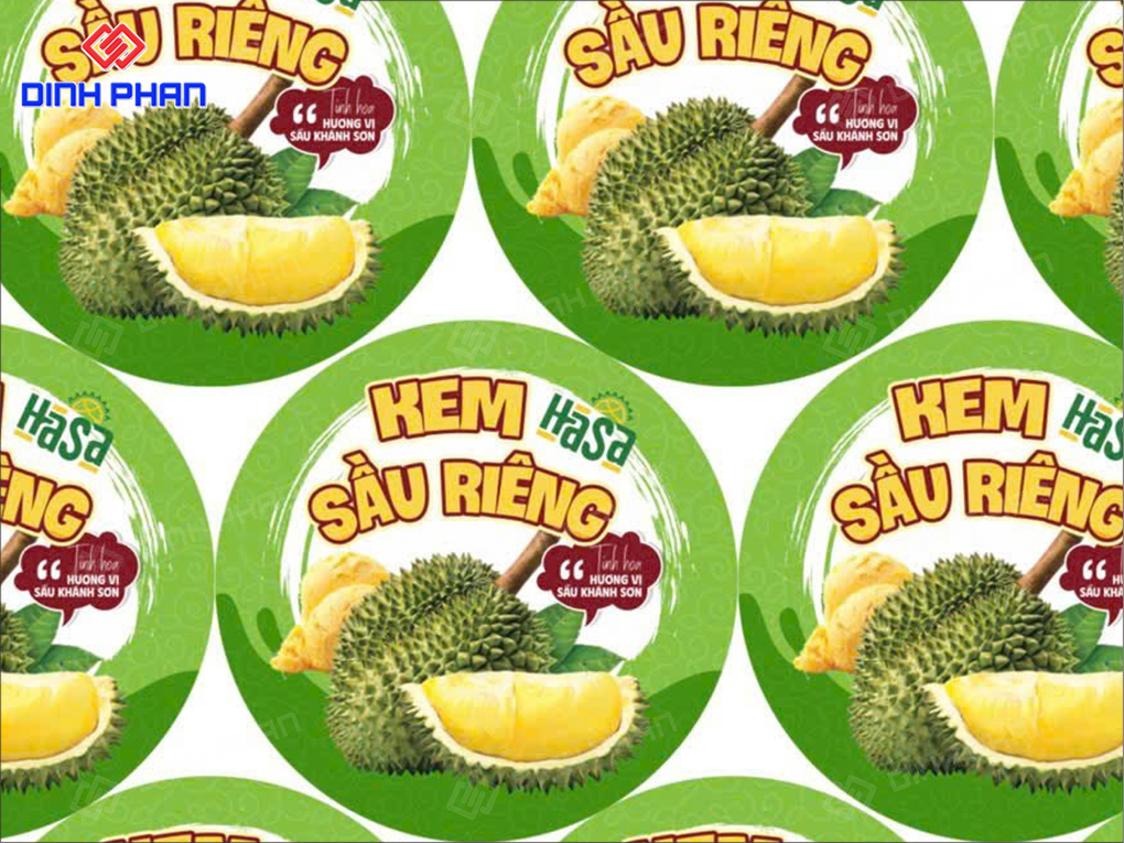 Tem nhãn tròn sầu riêng 