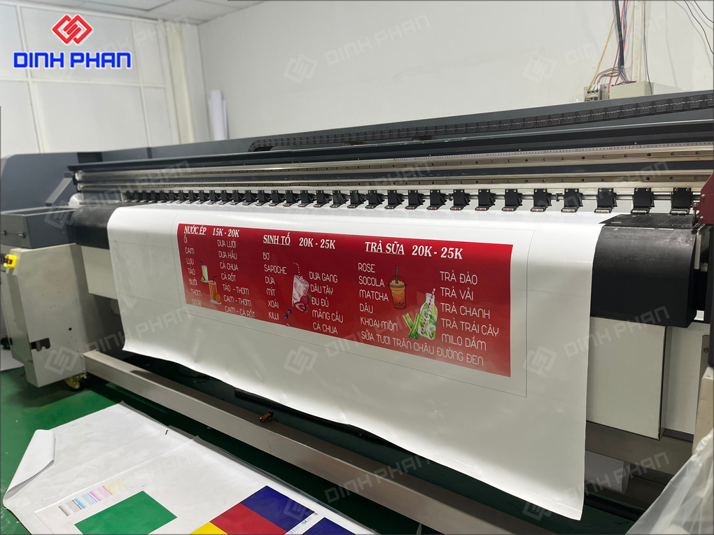 In UV bạt không gân tại Buôn Ma Thuột In UV menu quán nước trên bạt không gân