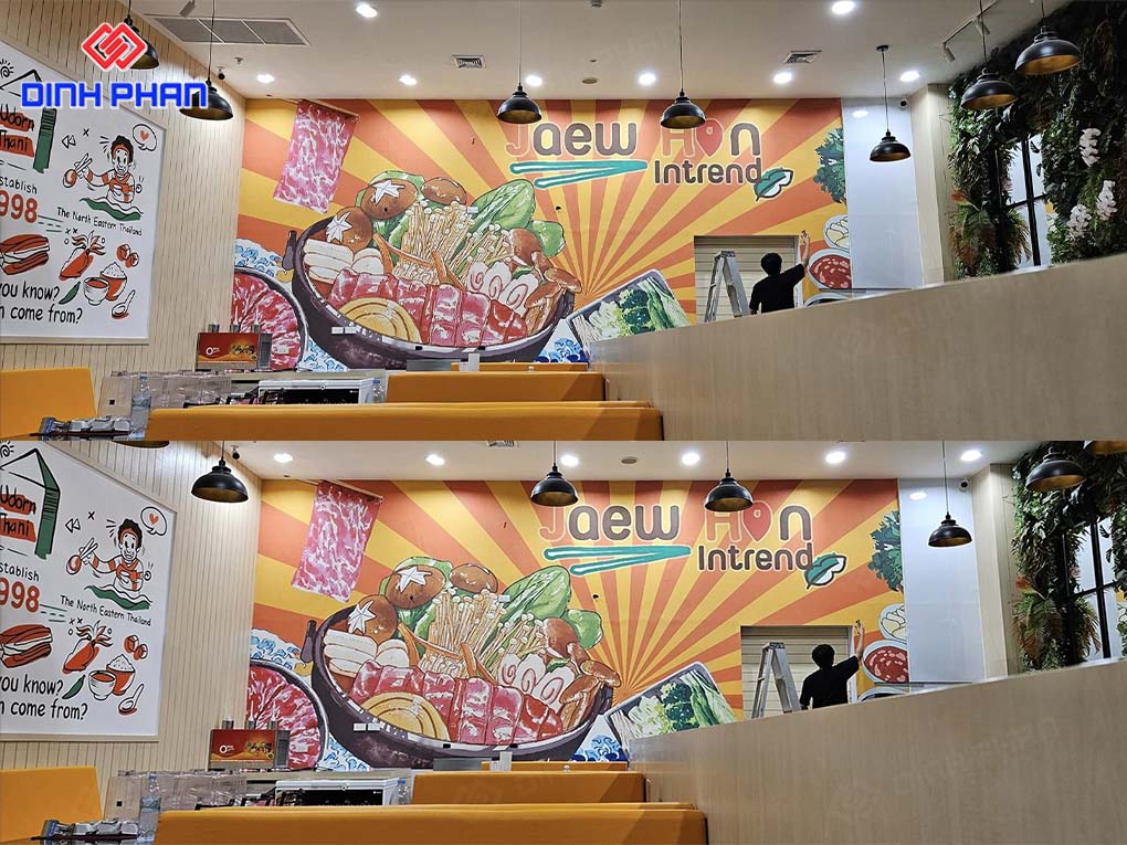 In decal dán tường quảng cáo