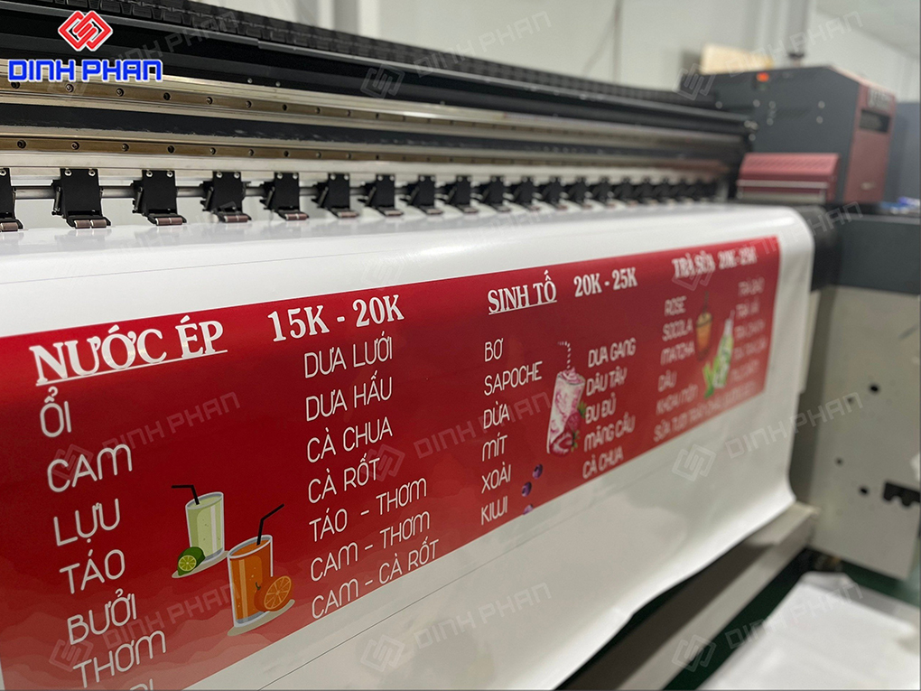 In UV menu trên bạt không gân