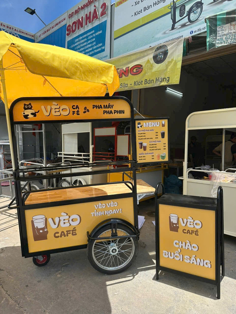 Xe cà phê alu in UV