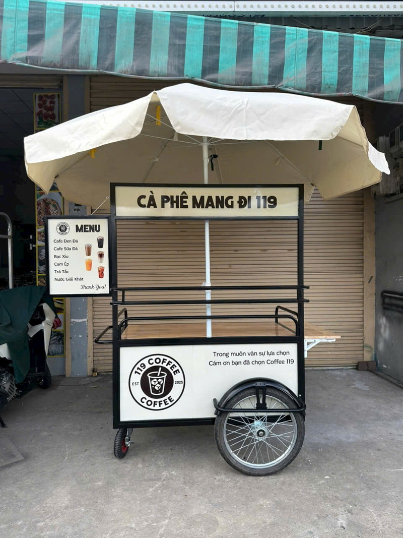 Xe cà phê làm từ inox