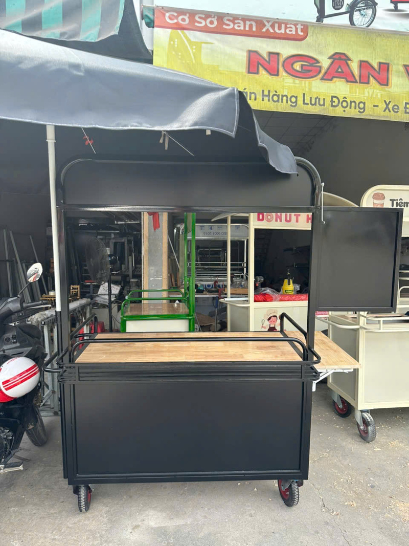 Xe cà phê inox sơn màu