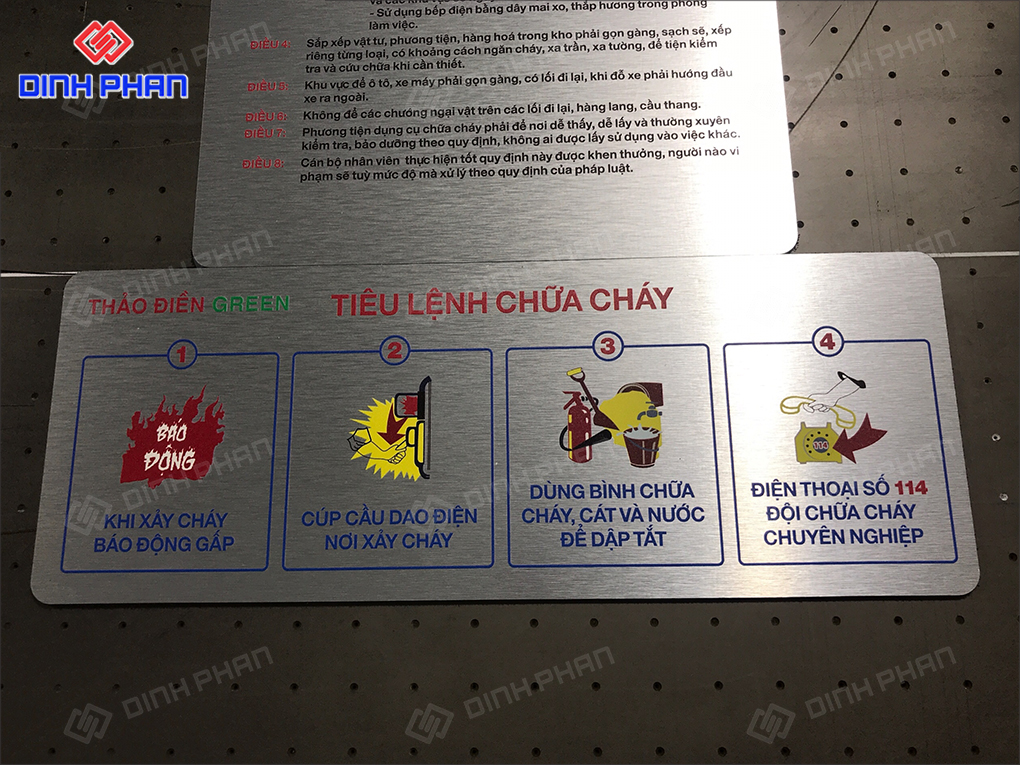 In UV alu Gia Lai sắc nét, giá tốt theo yêu cầu In bảng PCCC trên alu sắc nét