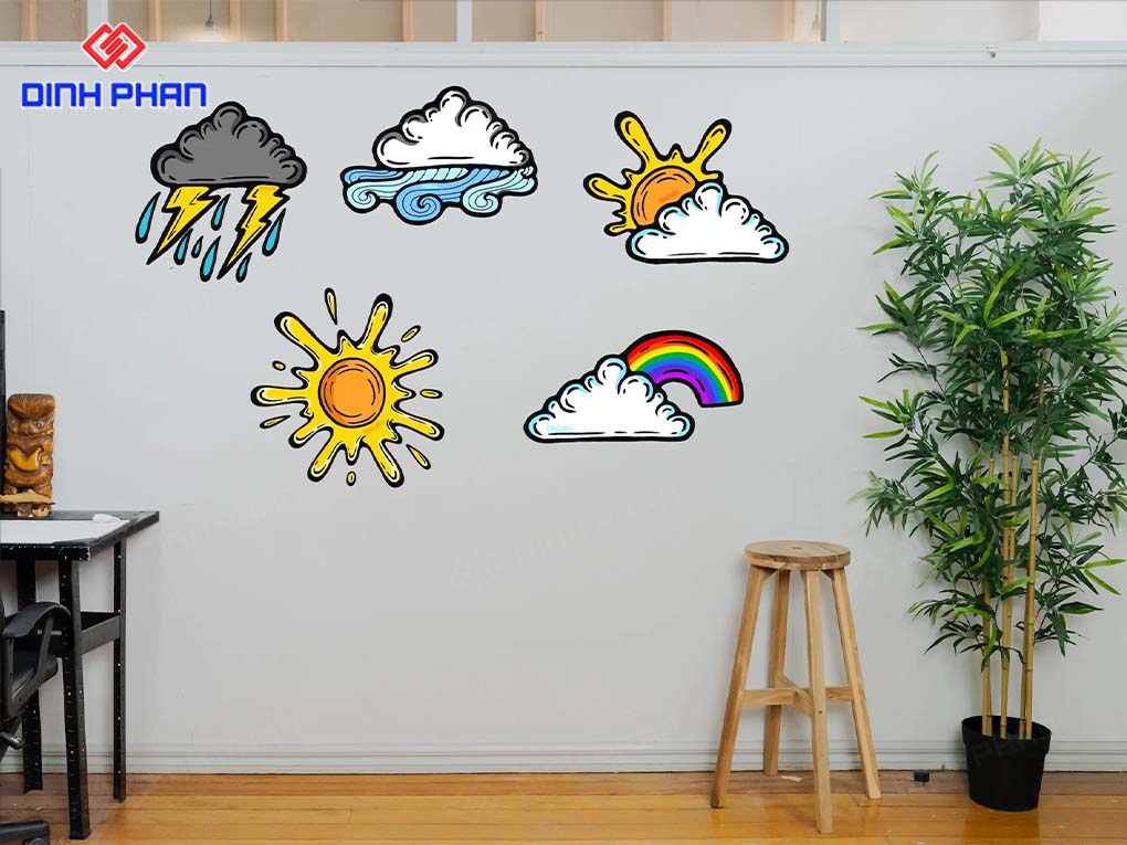 In UV Decal Phú Yên Hiện Đại, Sắc Nét Và Bền Màu Decal dán tường trang trí