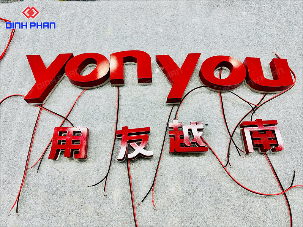 Làm chữ inox Lâm Đồng cho bảng hiệu bền đẹp, cao cấp Bộ chữ trang trí văn phòng