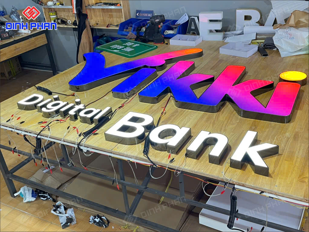 Làm bộ chữ ngân hàng Vikki Bank cao cấp, chuẩn nhận diện Gia công bộ chữ ngân hàng