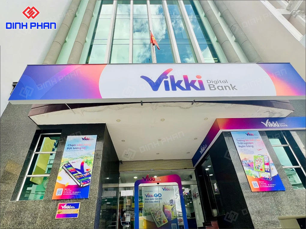 Làm bộ chữ ngân hàng Vikki Bank cao cấp, chuẩn nhận diện Bảng hiệu ngân hàng Vikki