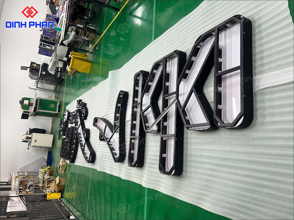 Làm bộ chữ ngân hàng Vikki Bank cao cấp, chuẩn nhận diện Hông inox sơn