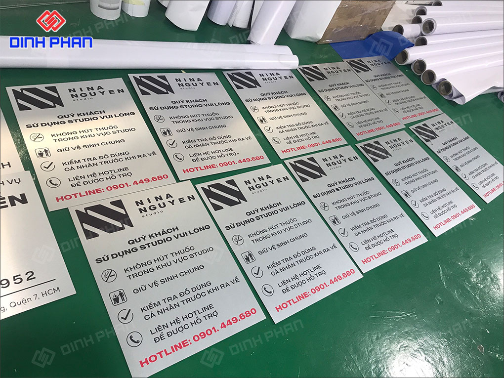 In UV phẳng Khánh Hòa hiện đại, sắc nét và bền màu Bảng nội quy alu