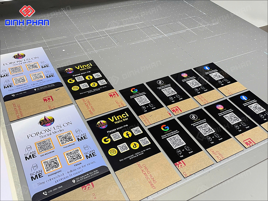 In UV phẳng Nha Trang đa dạng, bền đẹp với giá tốt Thẻ QR để bàn