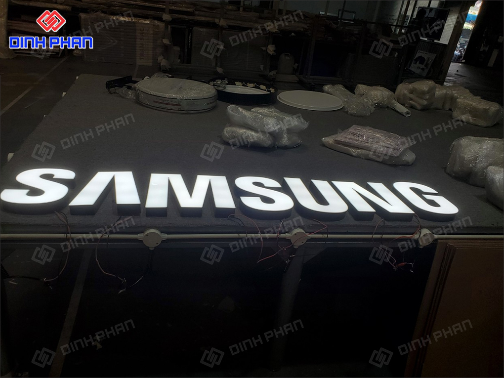 Làm chữ nhôm Nha Trang bền đẹp, hiện tại Bộ chữ thương hiệu Samsung
