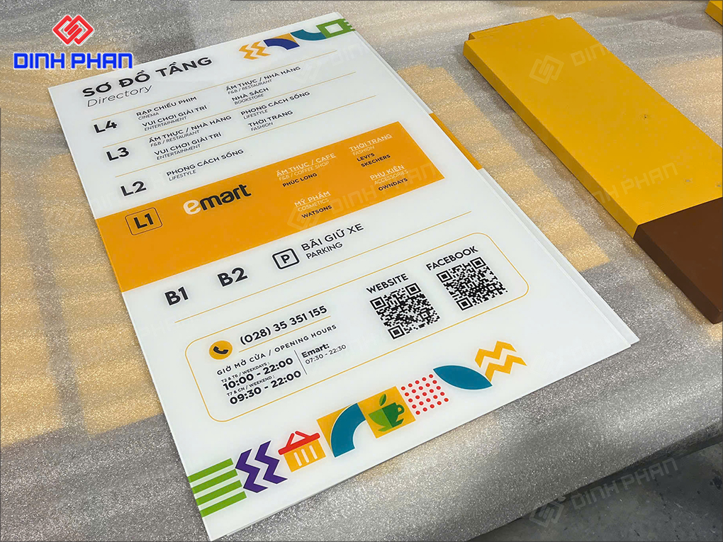 Làm bảng hướng dẫn trong trung tâm thương mại