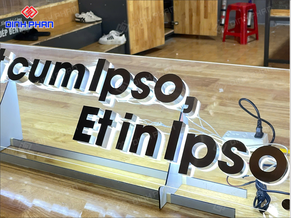 Chữ inox trắng xước 