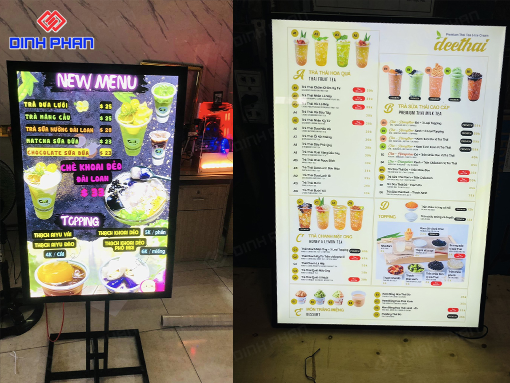 Bảng hiệu hộp đèn siêu mỏng quảng cáo