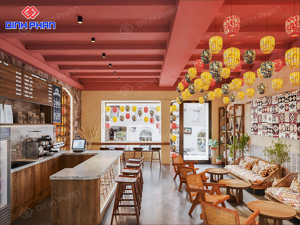 Nội thất quán cà phê Buôn Ma Thuột 