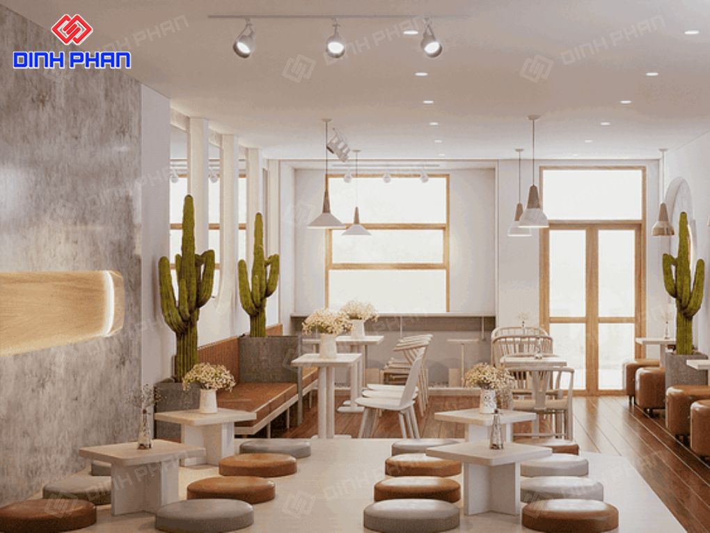 Mẫu thiết kế quán trà sữa đẹp BMT theo phong cách Hàn Quốc Mẫu thiết kế quán trà sữa đẹp BMT