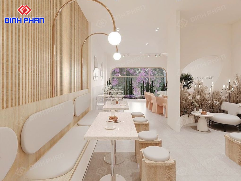 Mẫu thiết kế quán trà sữa đẹp BMT theo phong cách Hàn Quốc Mẫu thiết kế quán trà sữa đẹp BMT