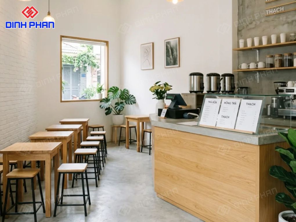 Thiết kế quán trà sữa nhỏ đẹp BMT
