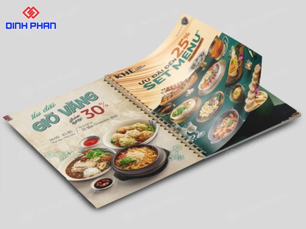 In thực đơn menu