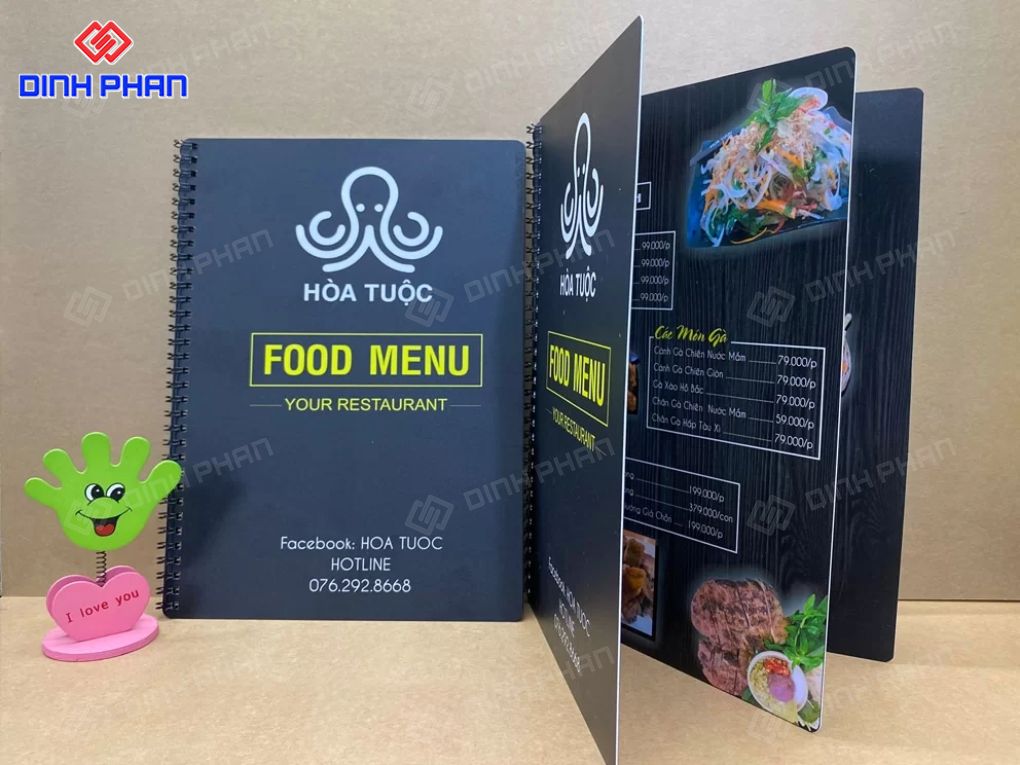 In thực đơn menu