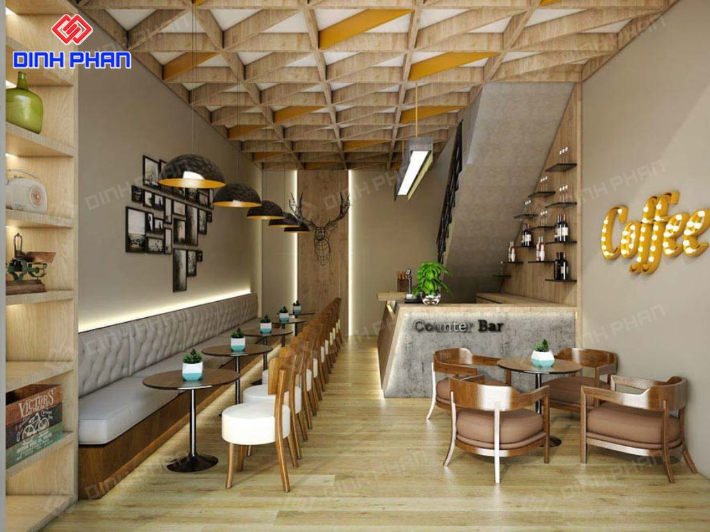 Thiết kế quán cafe nhỏ đẹp BMT