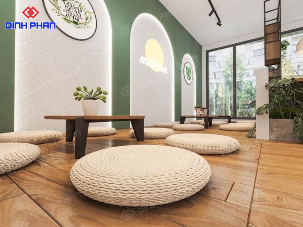 Thiết kế quán trà sữa giá rẻ BMT