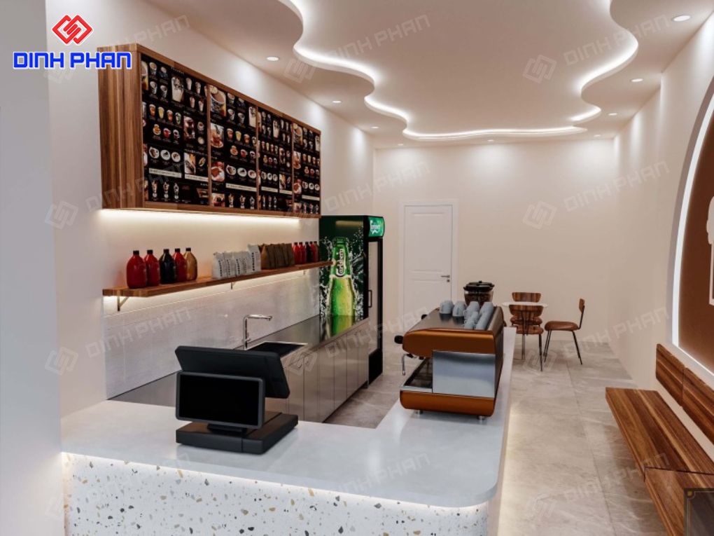 Thiết kế quán trà sữa giá rẻ BMT