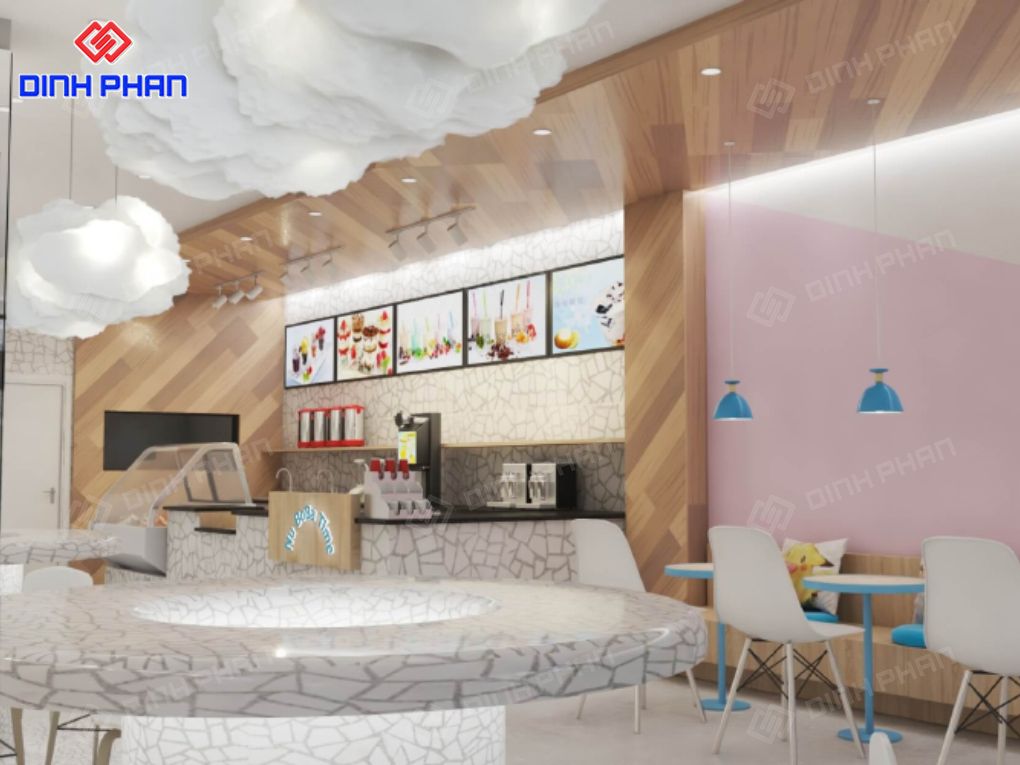 Thiết kế quán trà sữa giá rẻ BMT